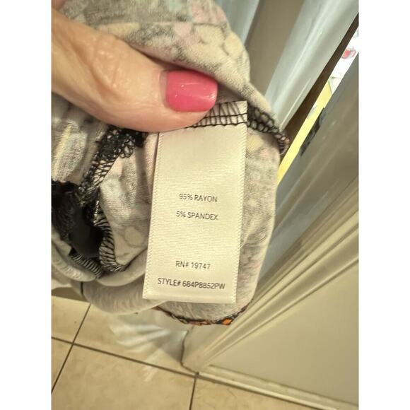 Pioneer Woman Black Floral Border Print Shift Dress Sz L Boho Cottage Prairie - Picture 5 of 5